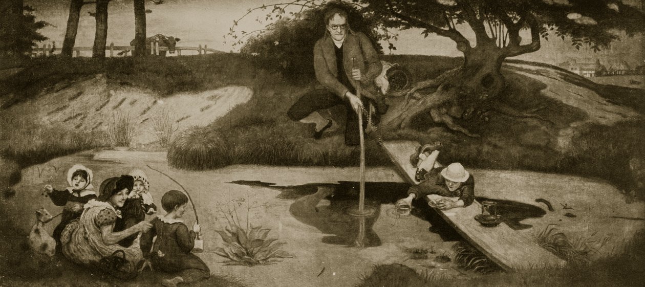 Dalton recolectando gas de pantano, ilustración de 