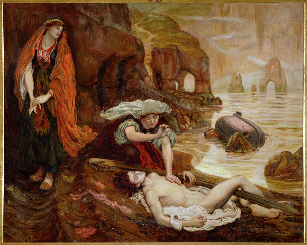Haydee descubriendo el cuerpo de Don Juan ... (pintura sobre lienzo) de Ford Madox Brown