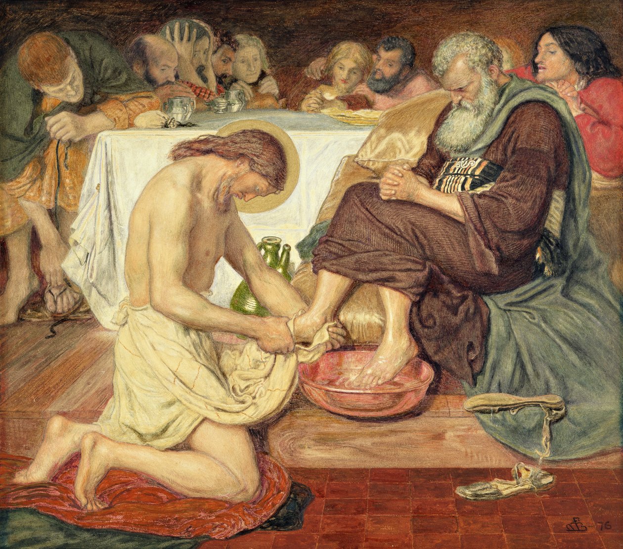Jesús lava los pies de Pedro de Ford Madox Brown