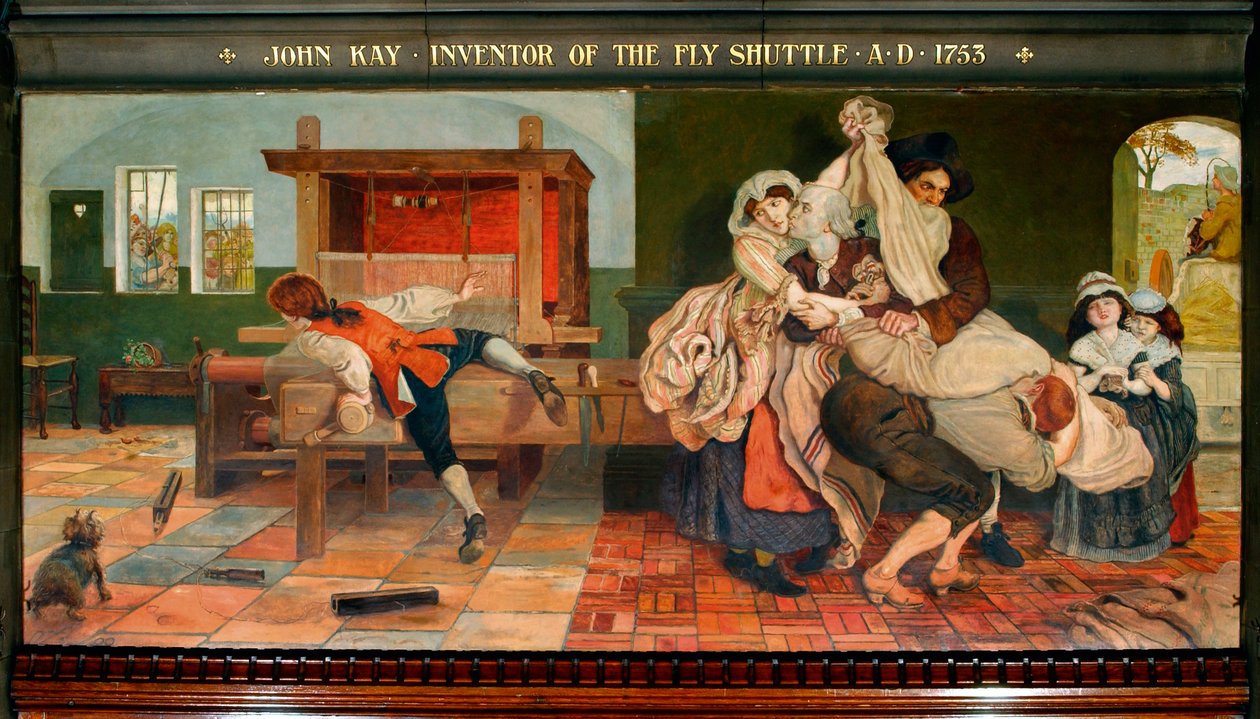 John Kay Inventor de la lanzadera volante AD 1753 de Ford Madox Brown