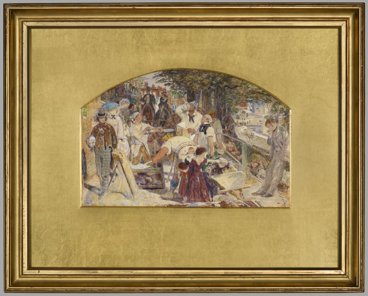 Estudio para el cuadro "Trabajo", c.1856 (acuarela sobre papel) de Ford Madox Brown