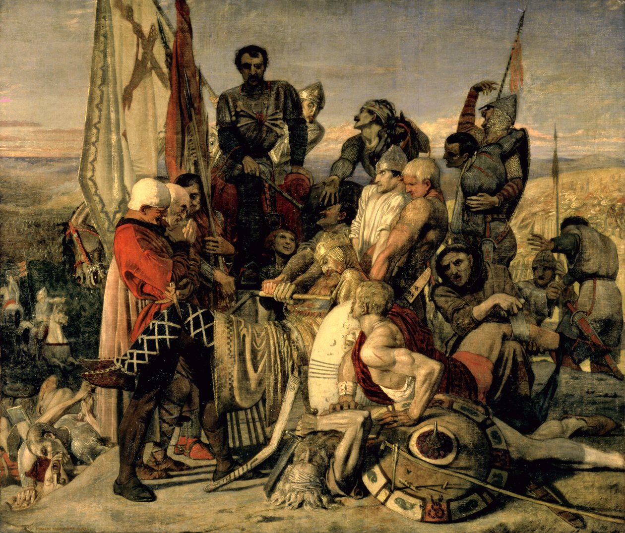 El cuerpo de Harold llevado ante Guillermo el Conquistador de Ford Madox Brown