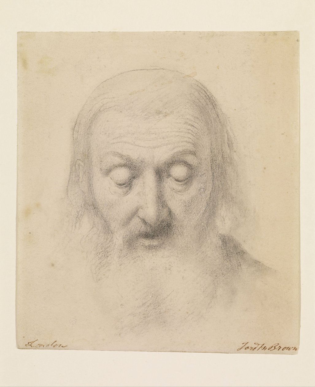 Wycliffe leyendo su traducción de la Biblia - Estudio para el Jefe de Wycliffe de Ford Madox Brown