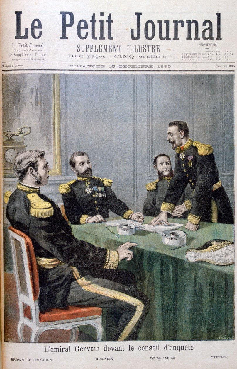 El almirante Gervais frente a la junta de investigación, 1895 de Fortuné Méaulle
