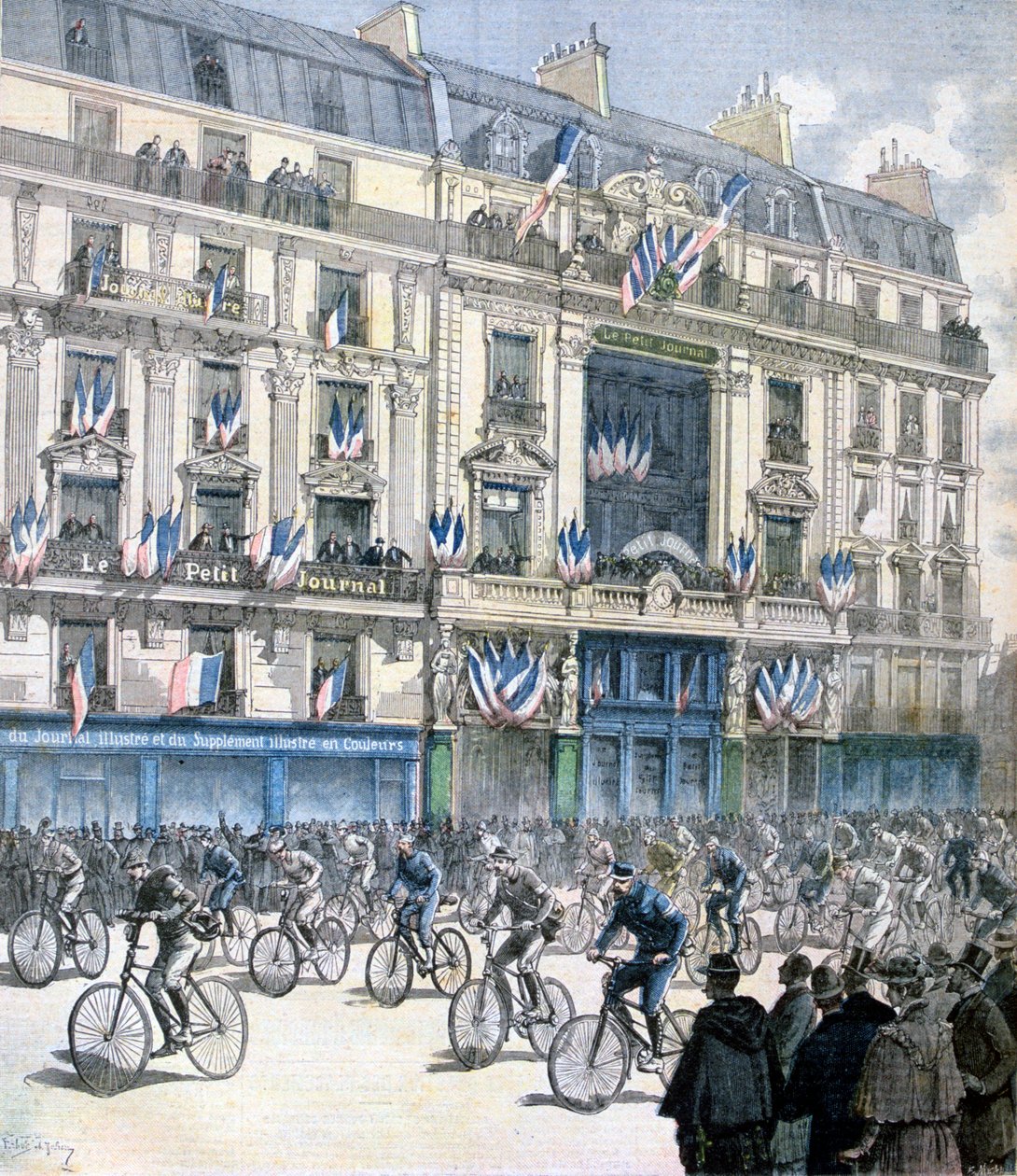 Inicio de la carrera ciclista París-Brest-París, 1891 de Fortuné Méaulle