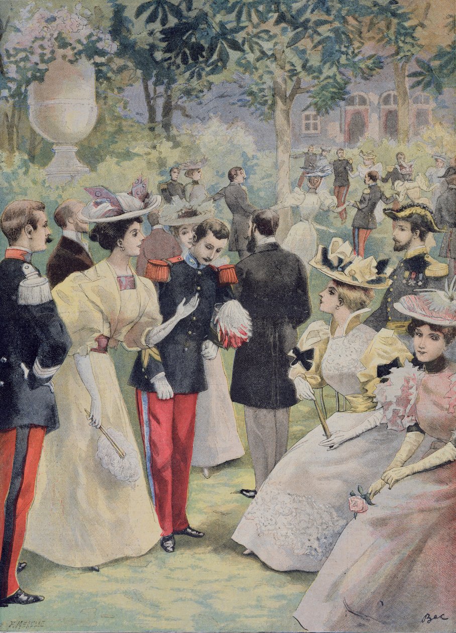 Una fiesta en el jardín en el Elíseo, ilustración de 