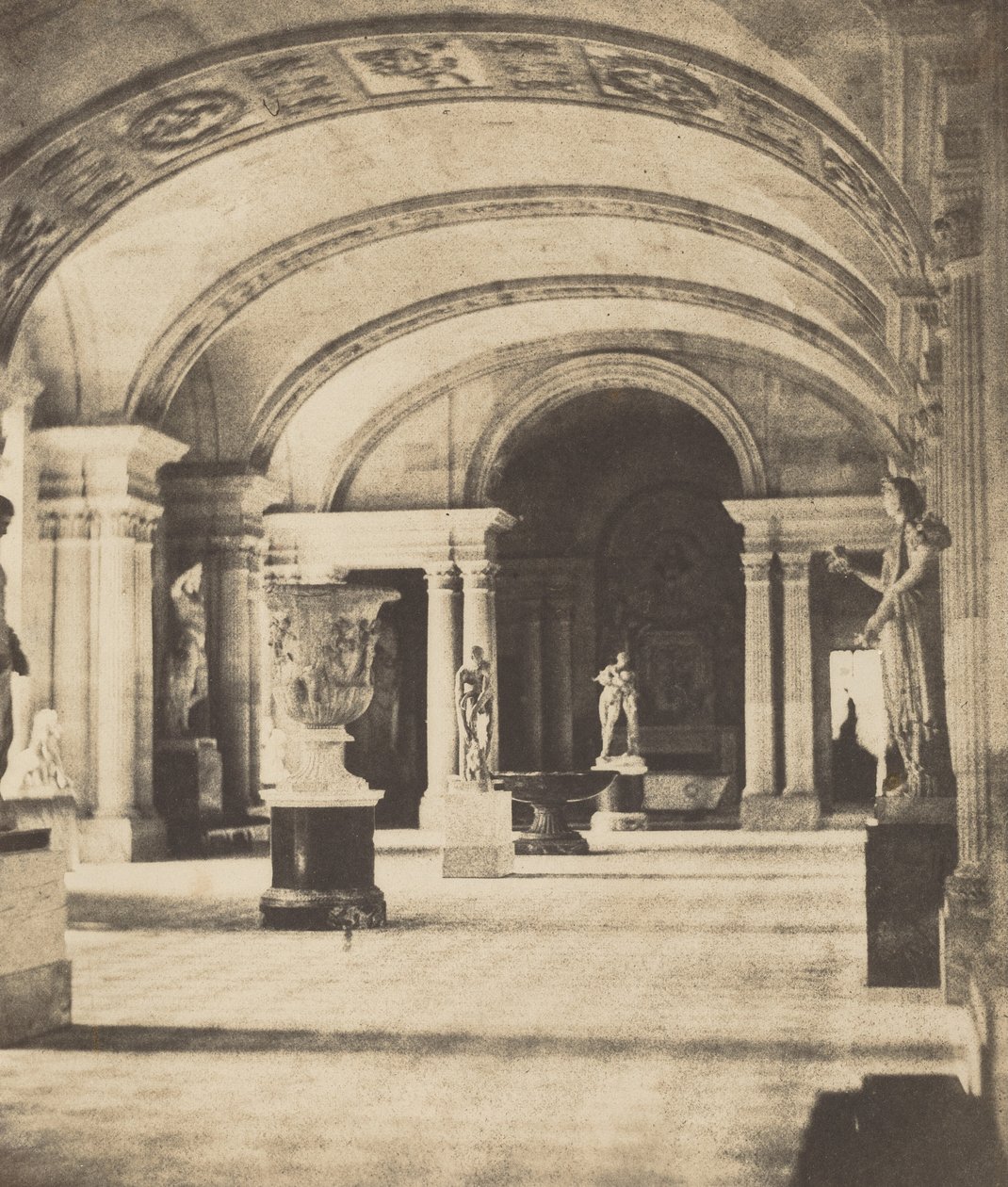 Salón de las Cariátides, Louvre,c. 1851 (foto) de Fortune Joseph Petiot-Groffier