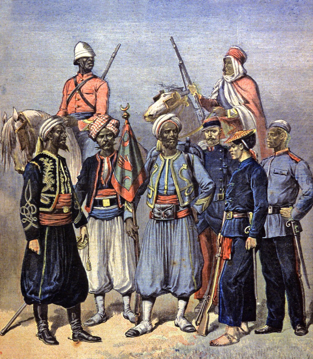 Soldados del ejército colonial francés de Fortune Louis Meaulle