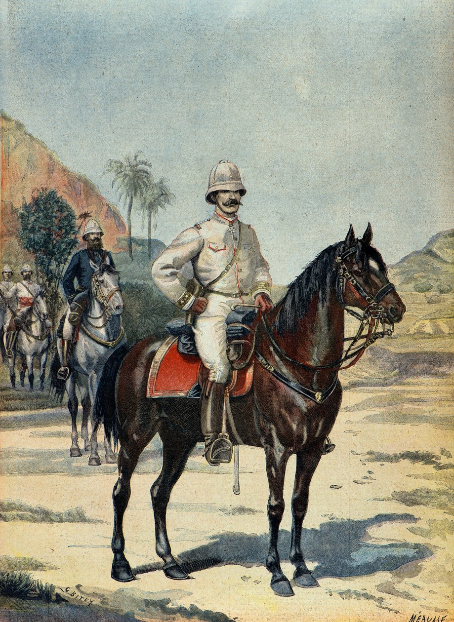 General Joseph Gallieni en Madagascar en 1899 (Grabado) de Fortune Louis Meaulle