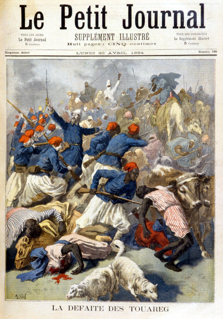 La derrota de los Tuareg - en “Le Petite Journal” del 30/04/1894 de Fortune Louis Meaulle