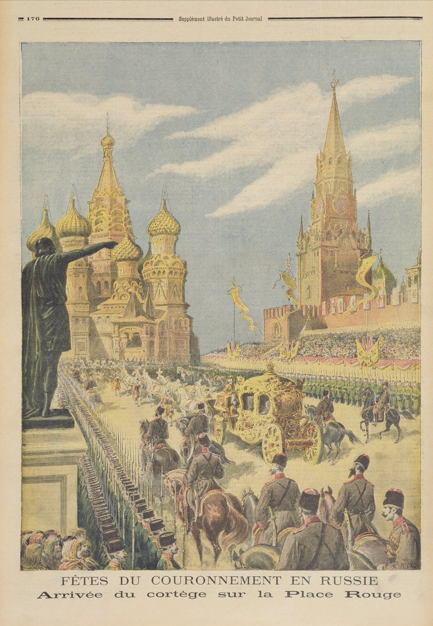 Celebración por la Coronación del Zar Nicolás II (1894-1917) Llegada del Cortejo en la Plaza Roja, de 