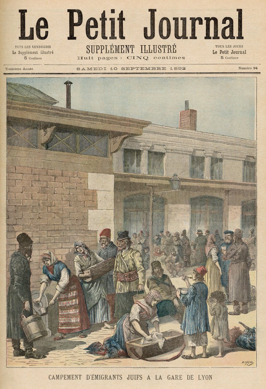 Campo de refugiados judíos en la Gare de Lyon, de 