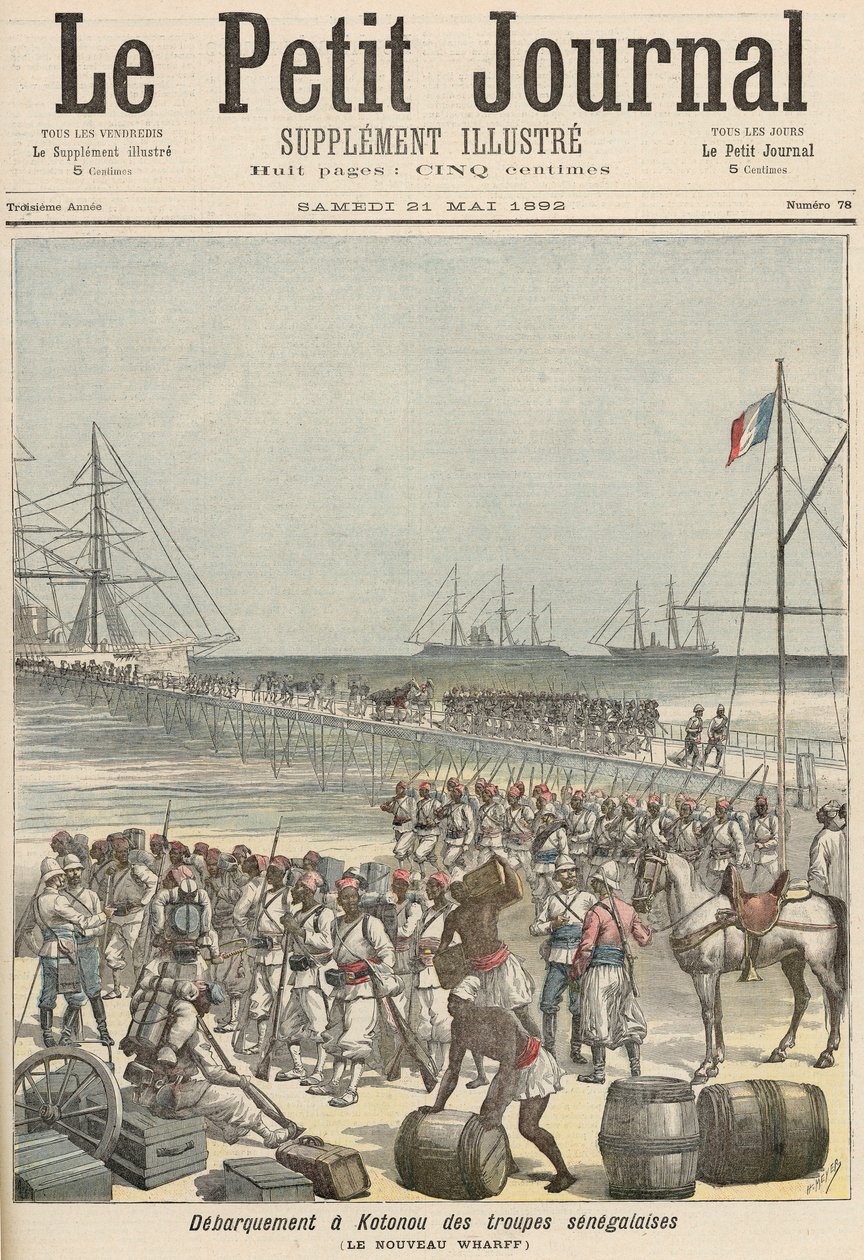 Desembarco de las Tropas Senegalesas en el Nuevo Muelle de Cotonou, de 