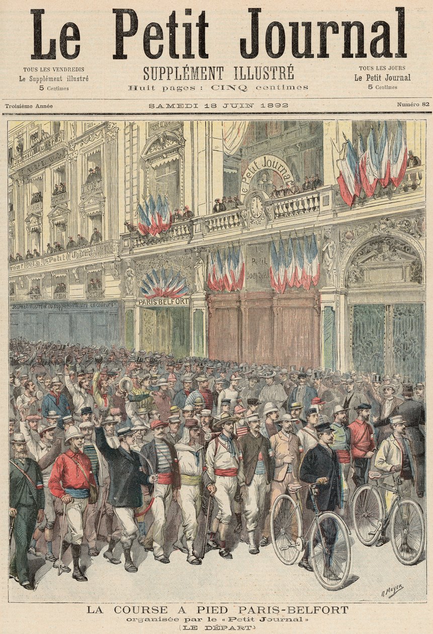 El inicio de la carrera de carretera de París a Belfort, de 