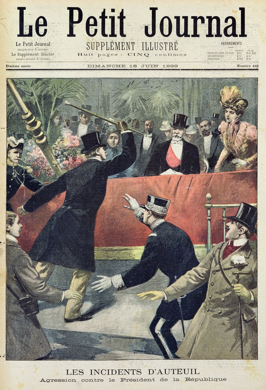 Los incidentes de Auteuil, agresión contra el presidente de la República, portada de 