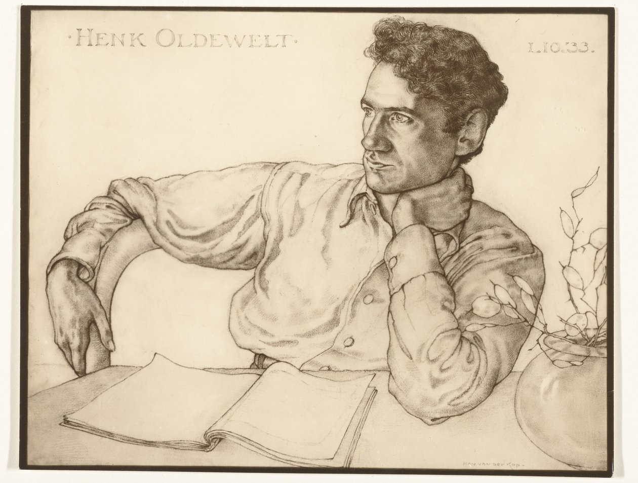 Reproducción fotográfica de un retrato de Henk Oldewelt por Han van der Kop Henk Oldewelt 1.10.
