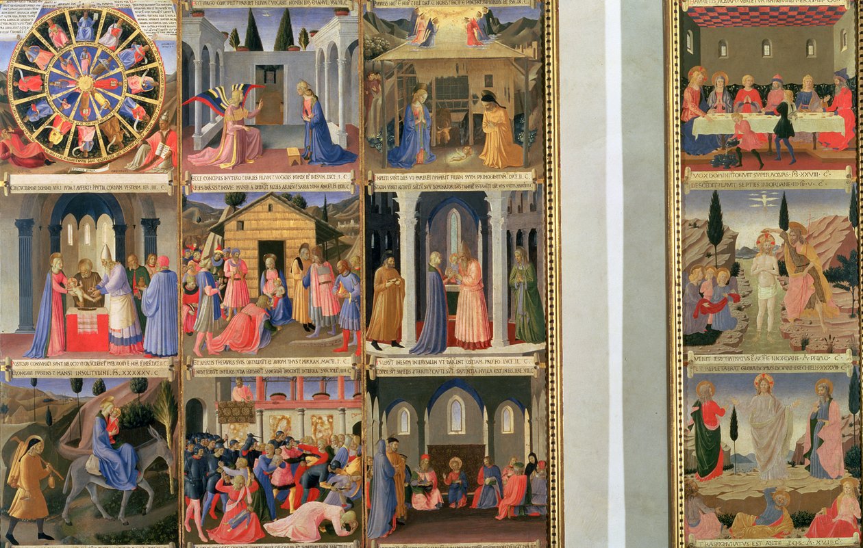 Escenas de la vida de Cristo, paneles uno y dos del Tesoro de Plata de Santissima Annunziata, c.1450-53 de Fra Angelico