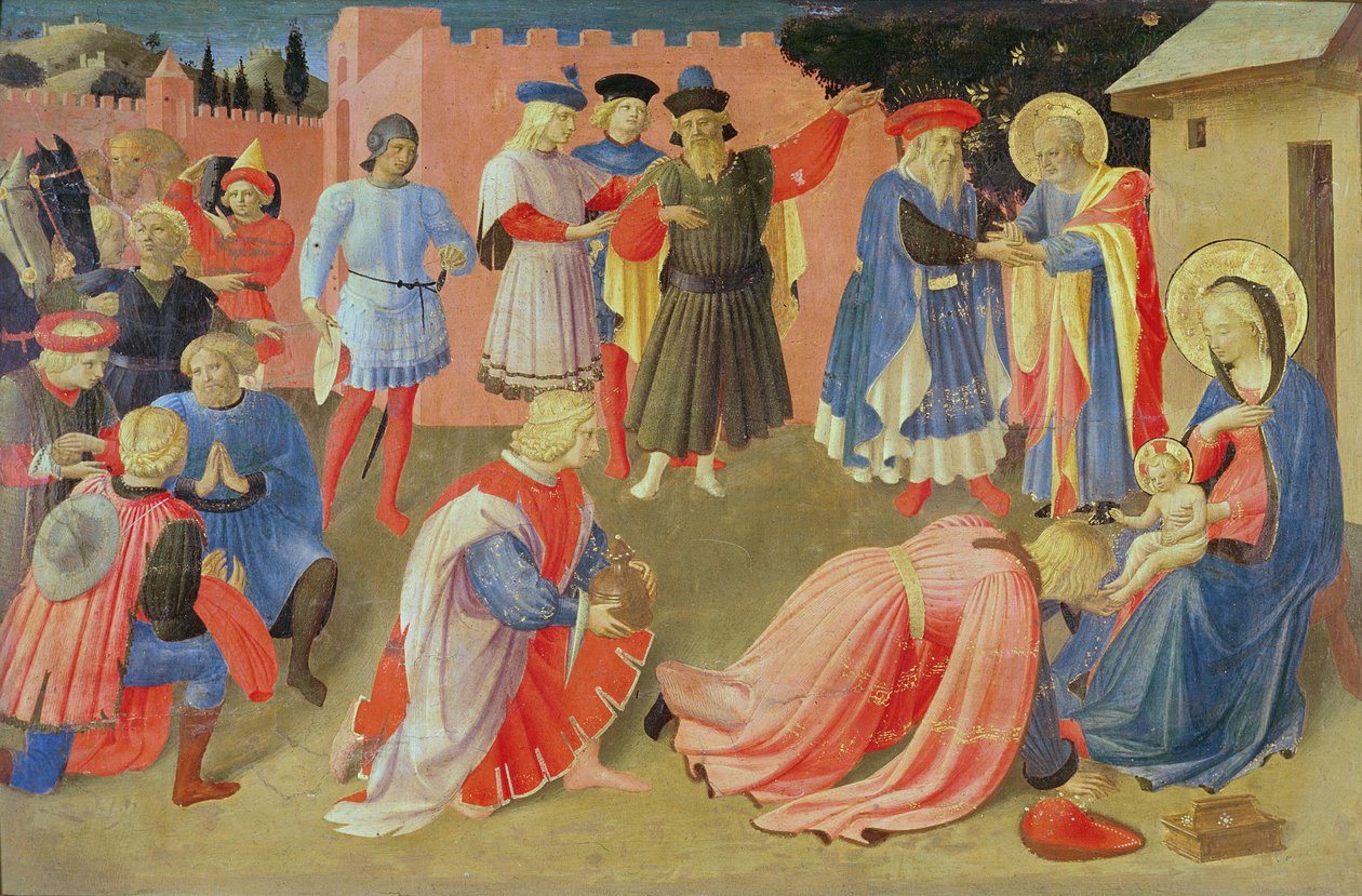 Adoración de los Magos, panel predela del Tríptico de Linaiuoli, 1433 de Fra Angelico