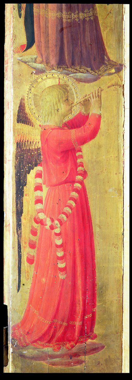 Ángel tocando una flauta, del Tríptico Linaiuoli (detalle) de Fra Angelico