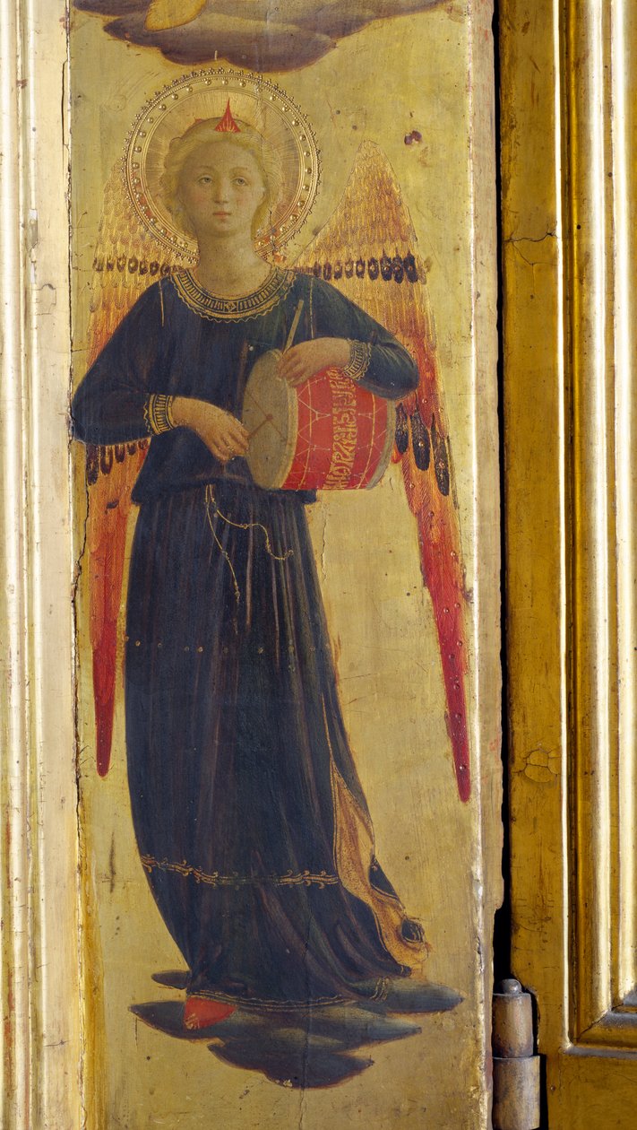 Ángel tocando un tambor (detalle) de Fra Angelico