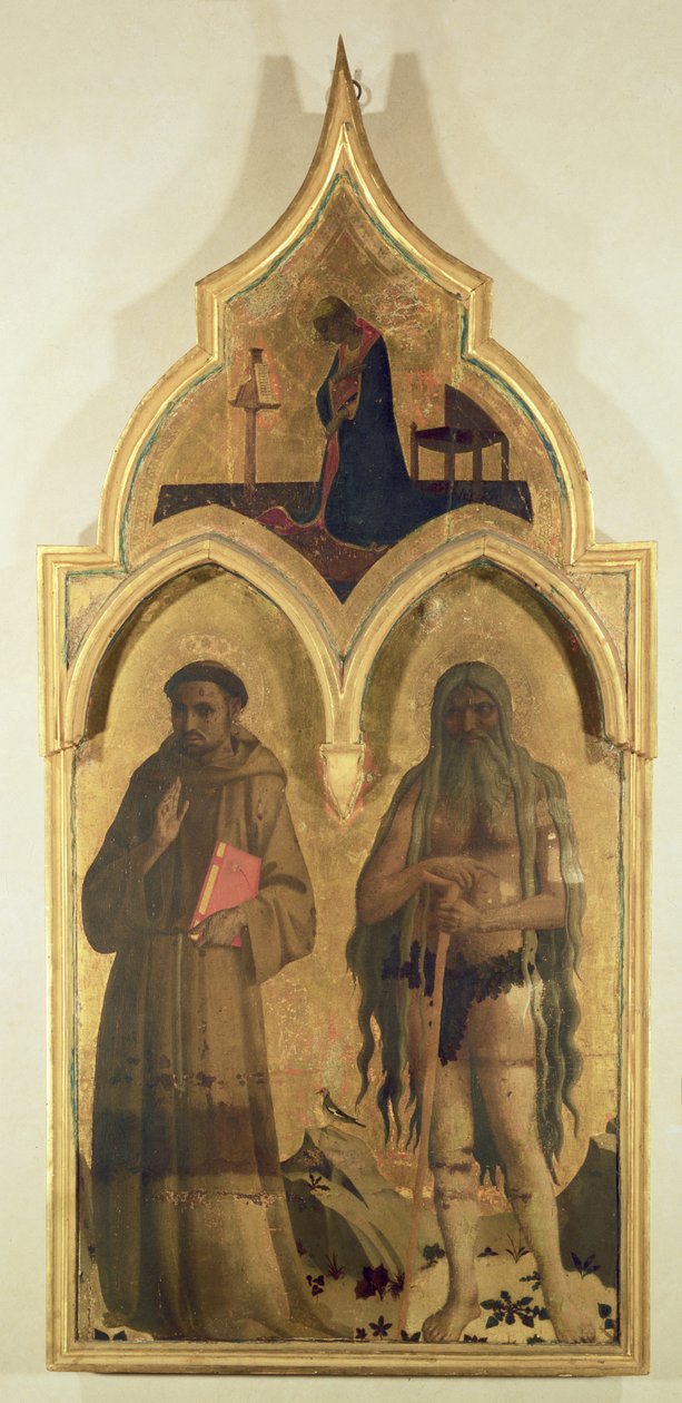 San Francisco y San Onofre, panel lateral de La Madonna y el Niño con el Tabernáculo de la Santísima Trinidad, c.1430 de Fra Angelico