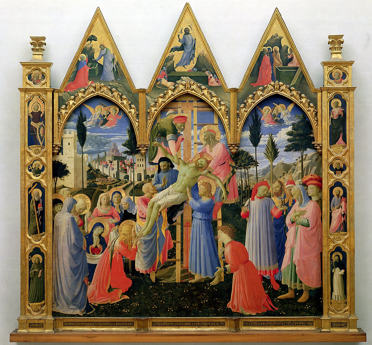 Retablo de Santa Trinita, marco y pináculos por Lorenzo Monaco (Piero di Giovanni) de Fra Angelico