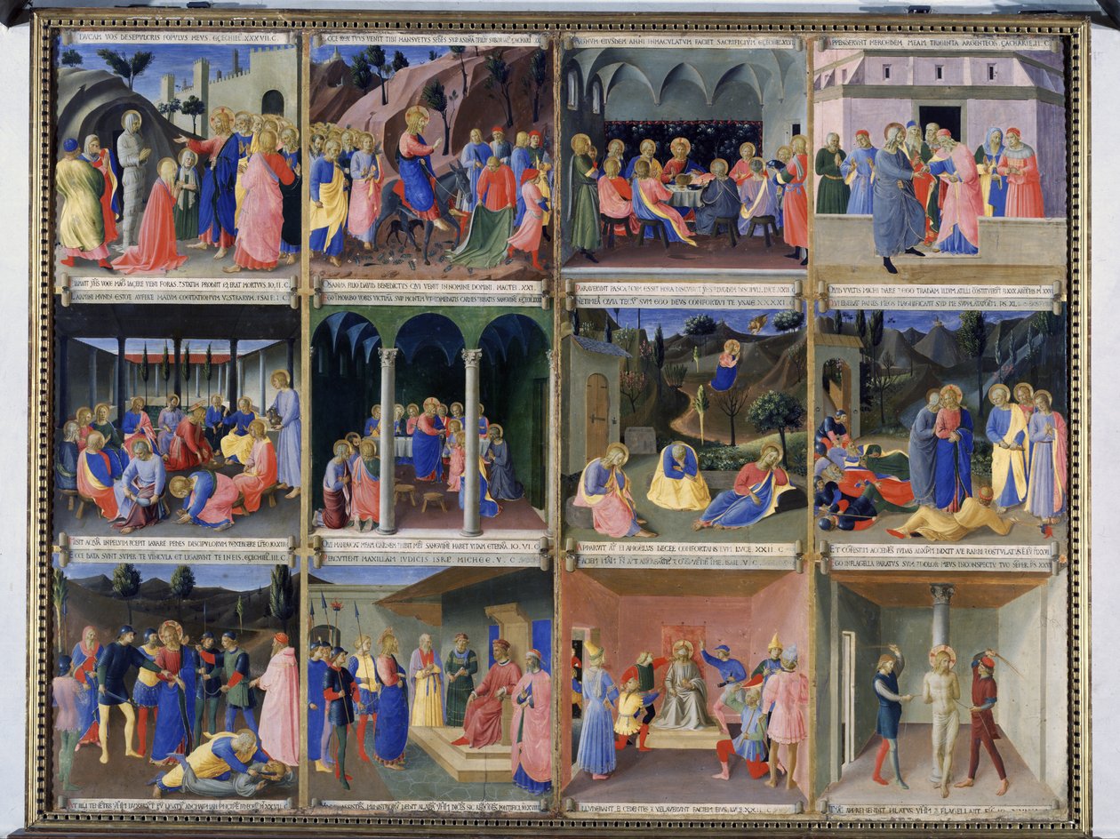 Escenas de la vida de Cristo, panel tres del Tesoro de Plata de Santissima Annunziata, c.1450-53 de Fra Angelico