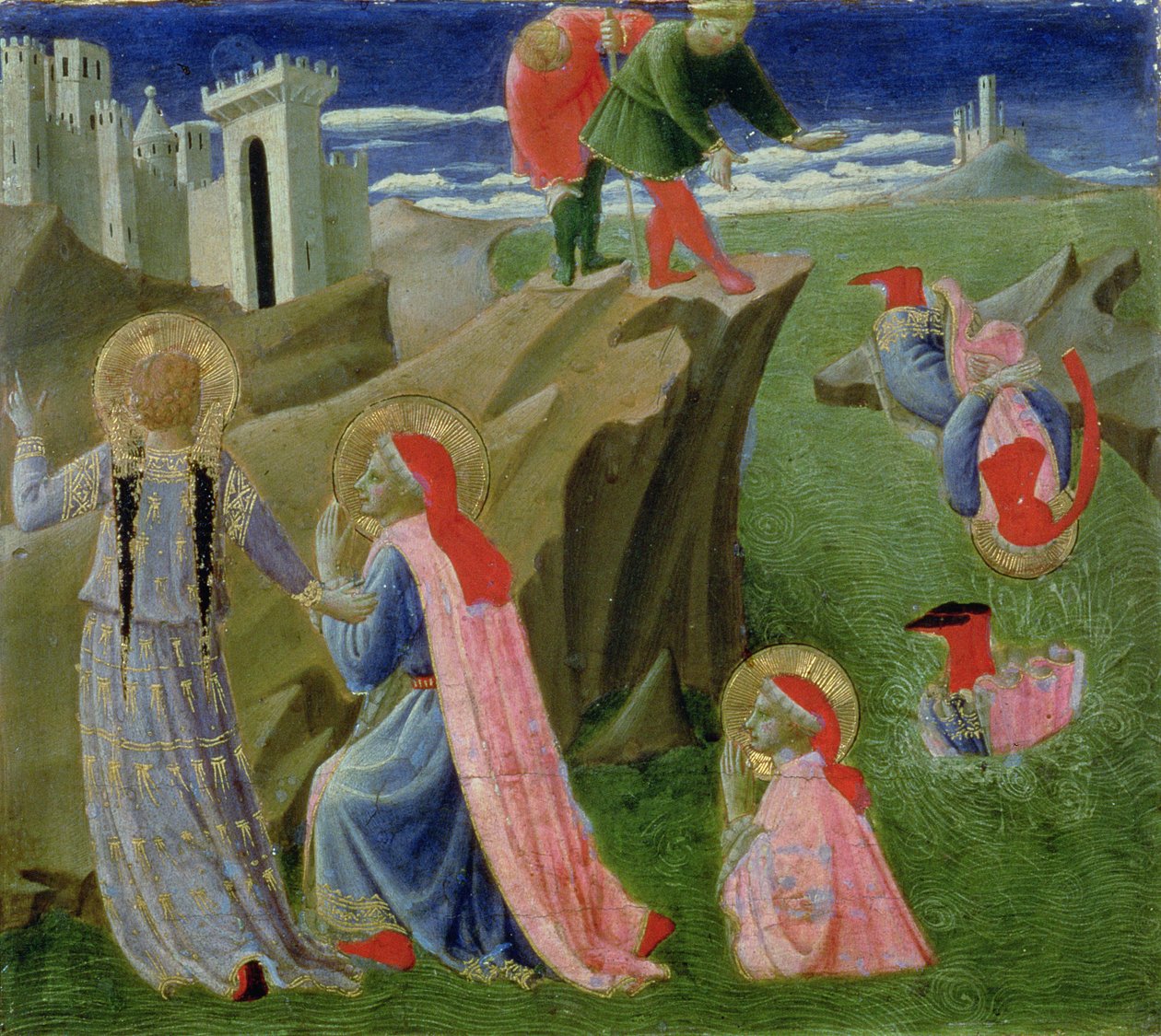 San Cosme y San Damián salvados de ahogarse, de la predela del retablo de Annalena, c.1434 de Fra Angelico