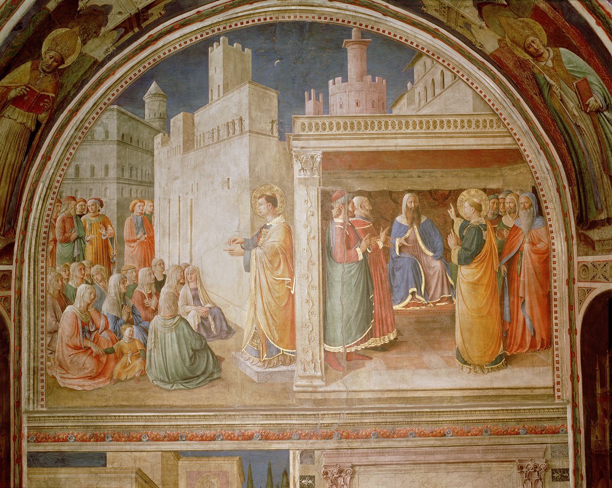 San Esteban predicando y San Esteban dirigiéndose al Consejo de Fra Angelico