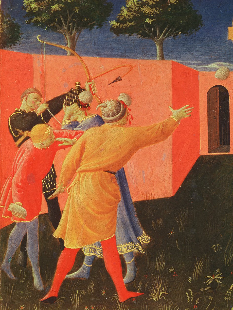 La Crucifixión y Lapidación de SS. Cosme y Damián, (detalle) de Fra Angelico