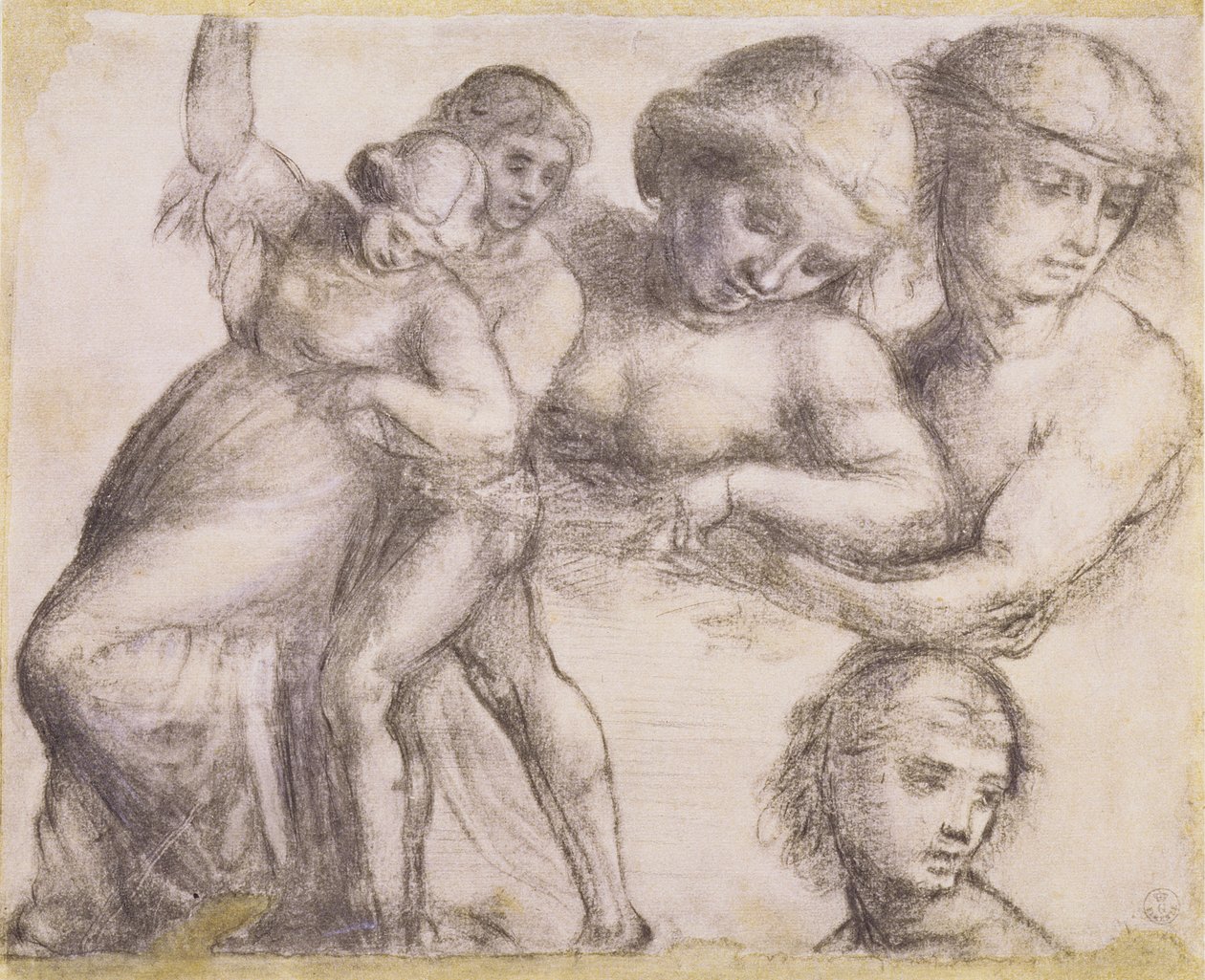 Estudio de un hombre y una mujer para la Madonna della Misericordia en Villa Guinigi, Lucca, c.1515 de Fra Bartolommeo