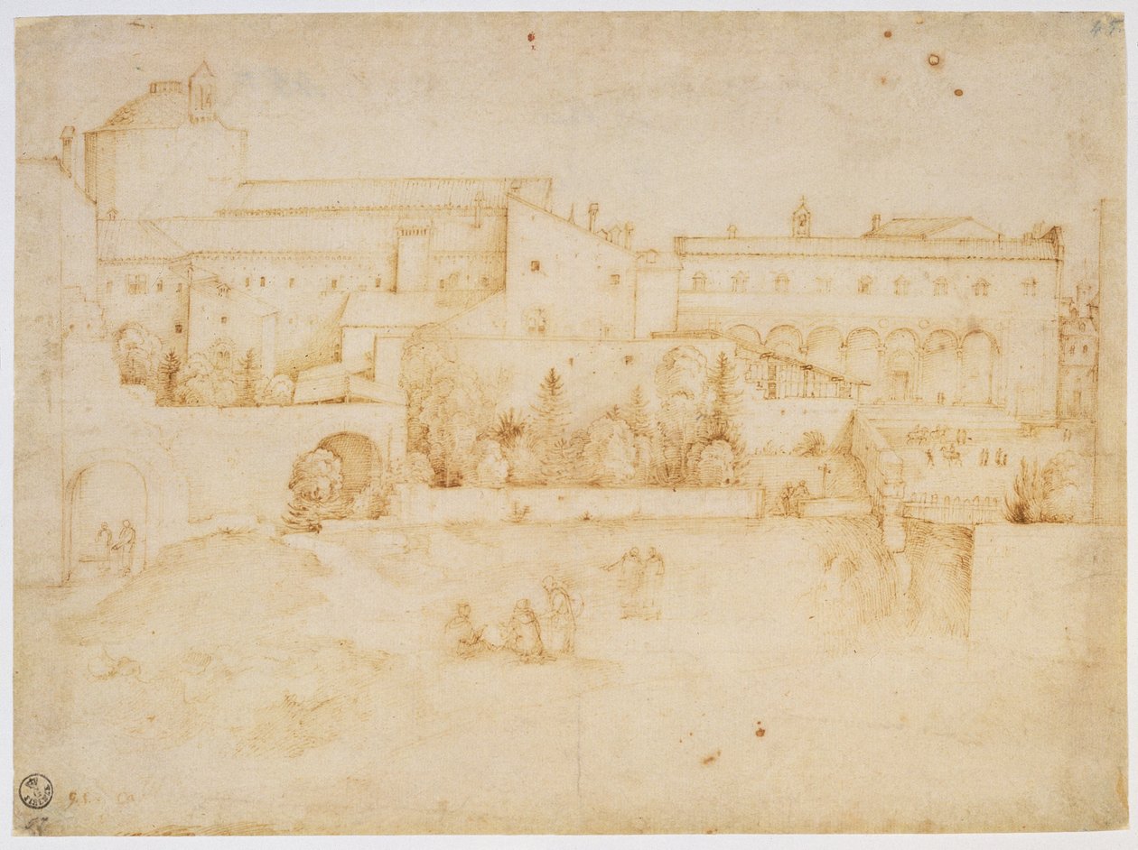Vista de la Iglesia y Convento de Santa Croce, Florencia de Fra Bartolommeo