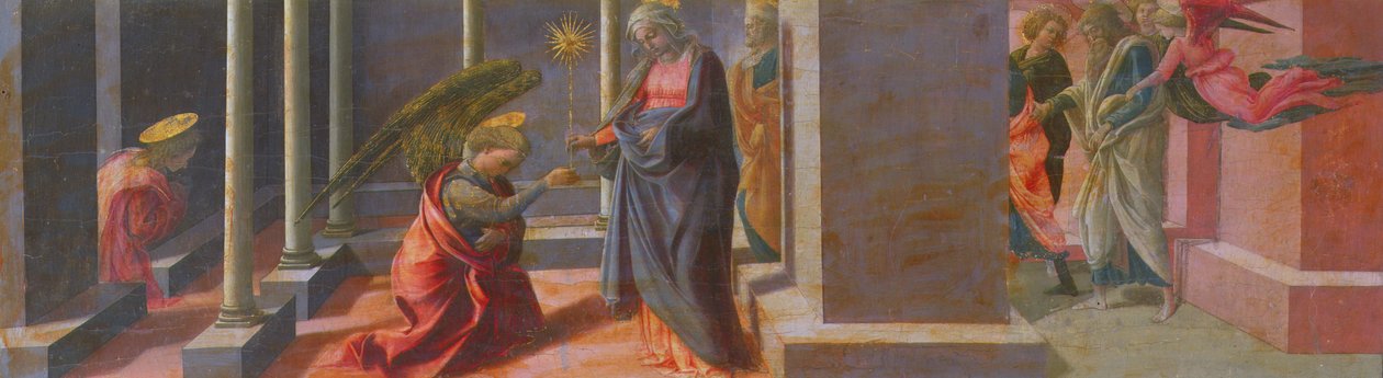 La Anunciación (predela del Retablo Barbadori) de Fra Filippo Lippi
