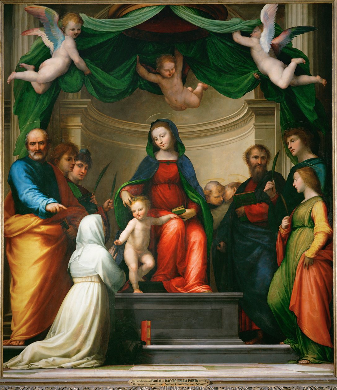 El matrimonio místico de Santa Catalina de Siena ... de Fra (1472-1517) Bartolomeo