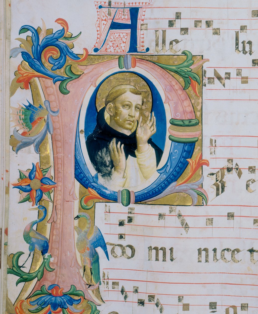 Un santo dominicano. Miniatura ilustrada en un Misal (c. 9, verso) de Fra  Angelico