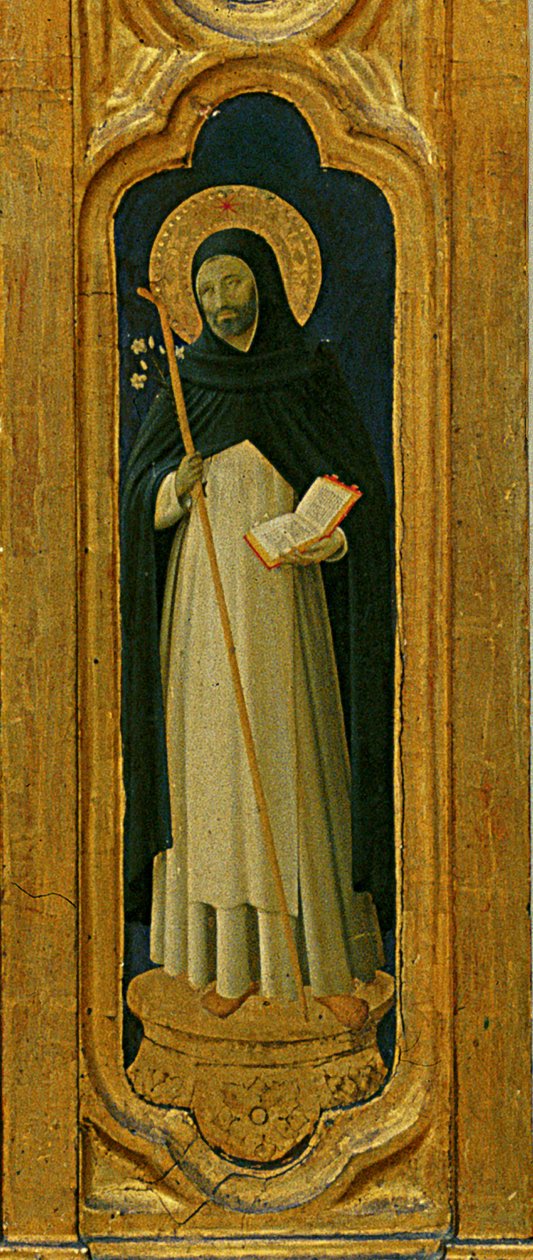 Detalle del Retablo de Santa Trinita, marco y pináculos por Lorenzo Monaco (Piero di Giovanni) (c.1370-1425) completado c.1434 de Fra  Angelico