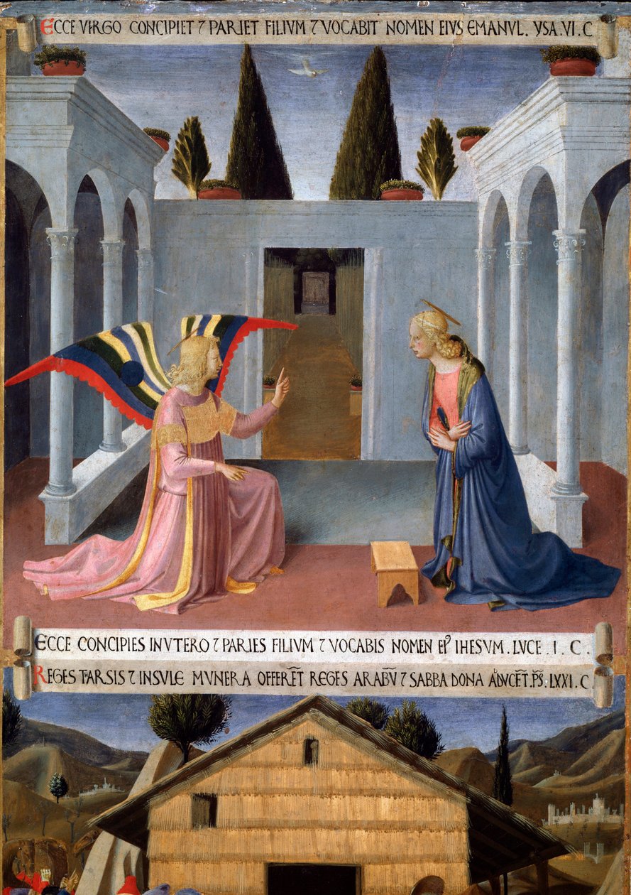 Historia de la Vida de Cristo: la Anunciación con la Paloma del Espíritu Santo de Fra  Angelico