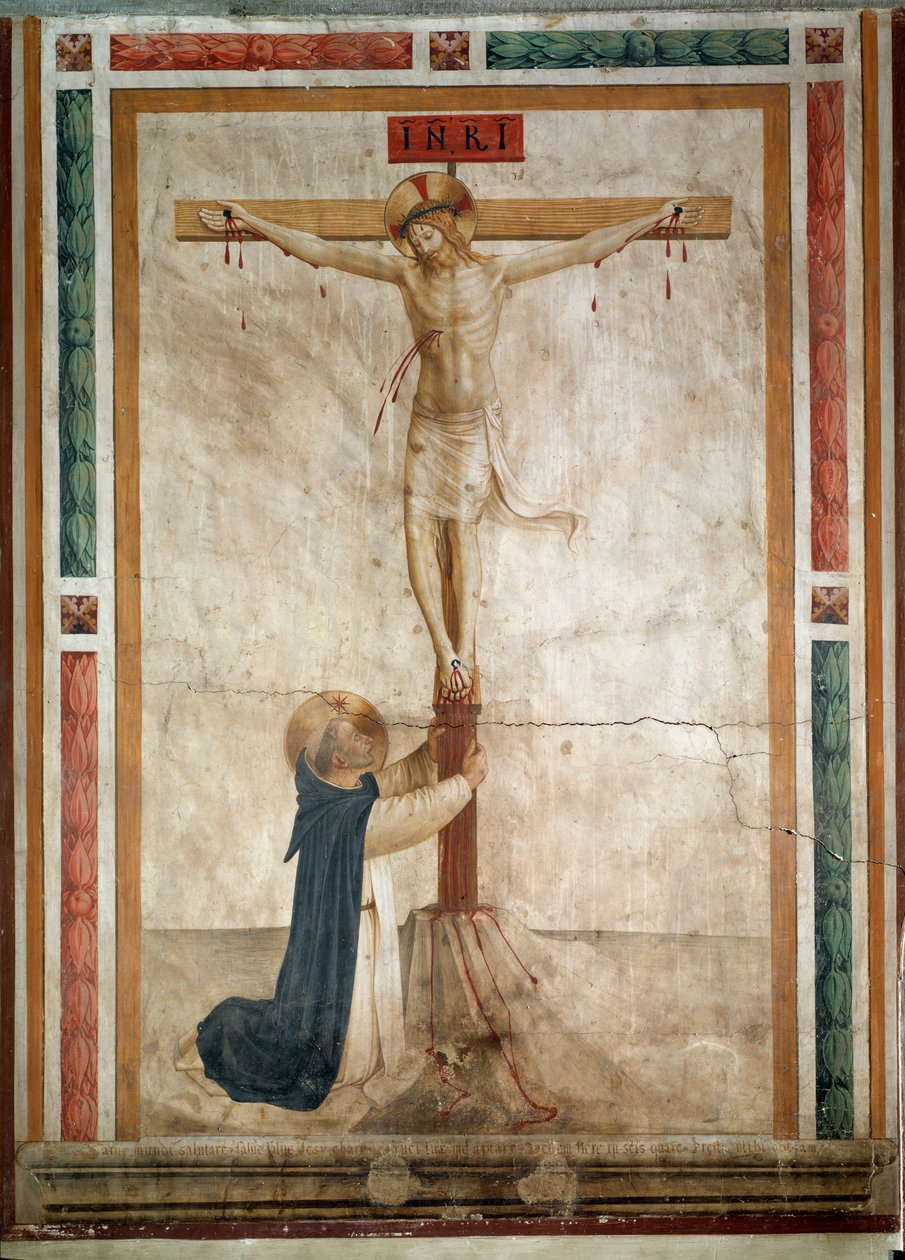 San Domingo a los pies del crucifijo de Fra  Angelico