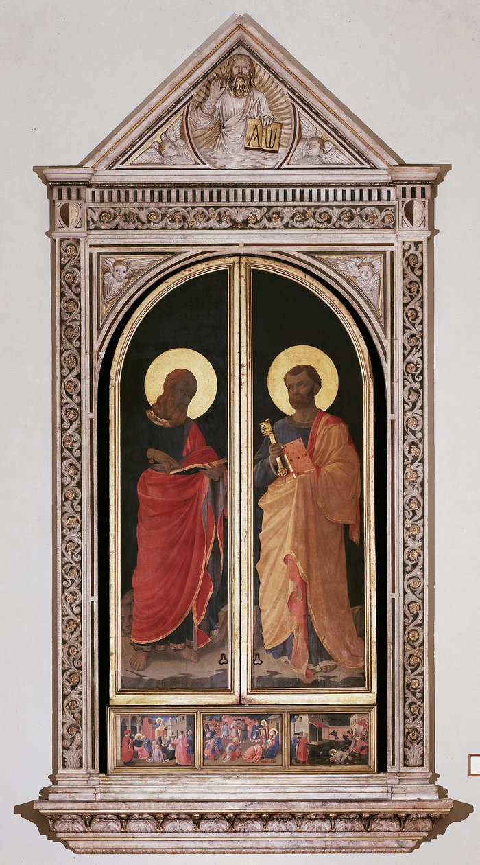 San Marcos (izquierda) y San Pedro. Tabernáculo cerrado de los Linaioli de Fra  Angelico