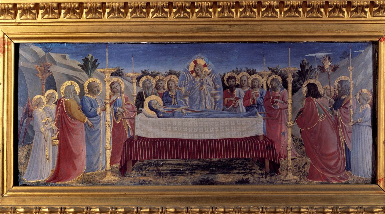 El funeral de la Virgen. Predela de Fra  Angelico