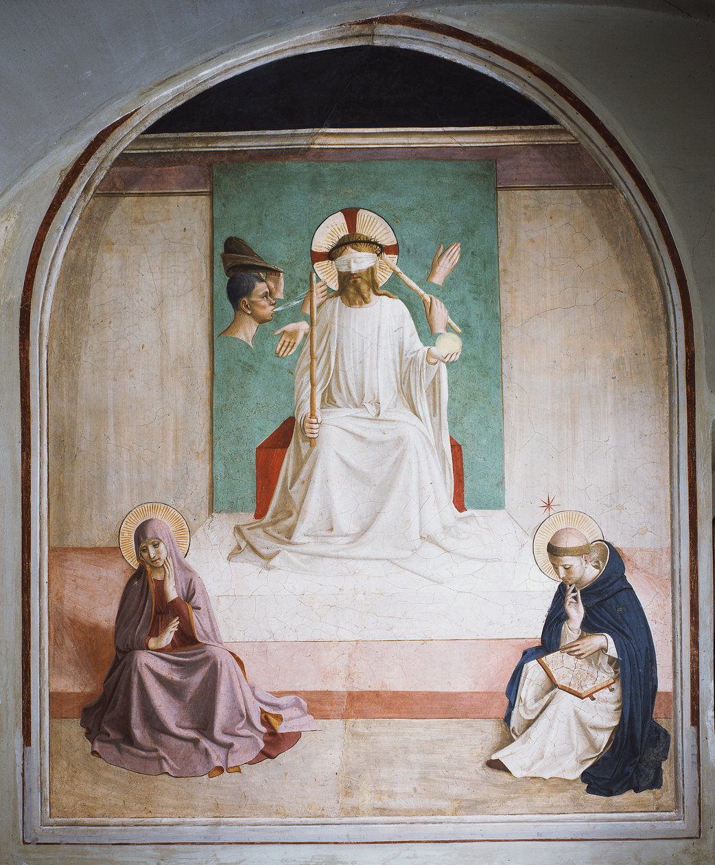 La burla de Cristo con María y San Domingo de Fra  Angelico