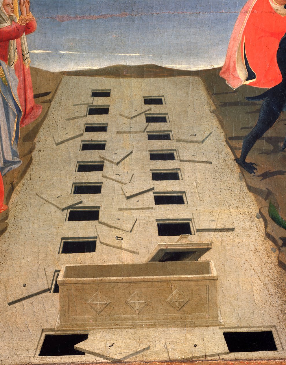 Las tumbas abiertas (detalle) de Fra  Angelico