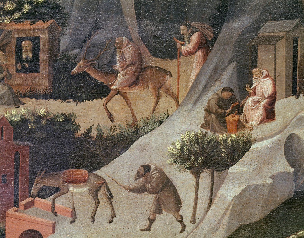 El trabajo de los monjes, detalle de La tebaide de Fra (c.1387 1455) Angelico