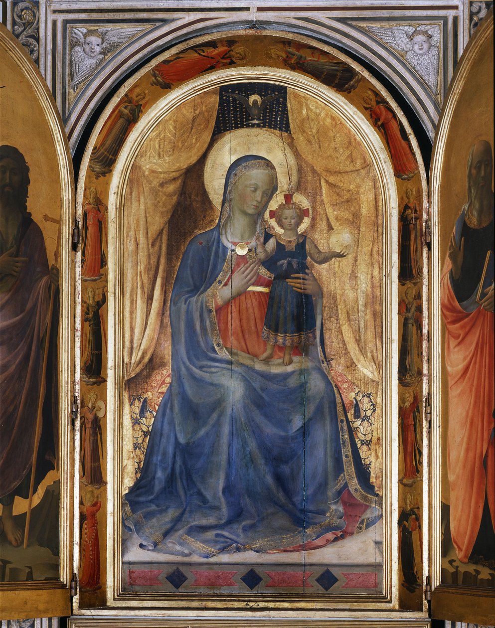Virgen con niño. Tabernáculo abierto de los Linaioli de Fra  Angelico
