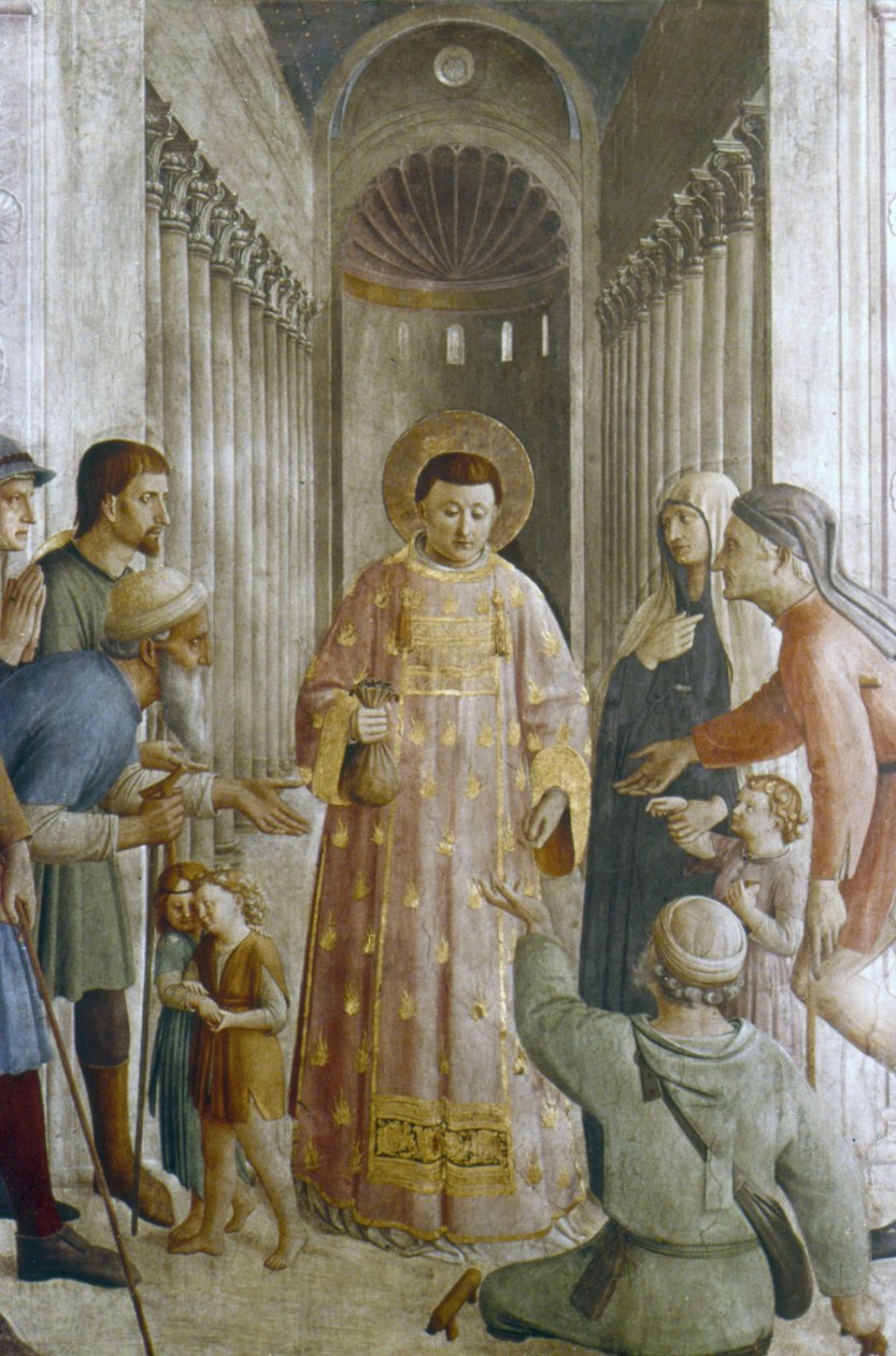 San Lorenzo dando limosna (fresco) de Fra (c.1400 55) Angelico