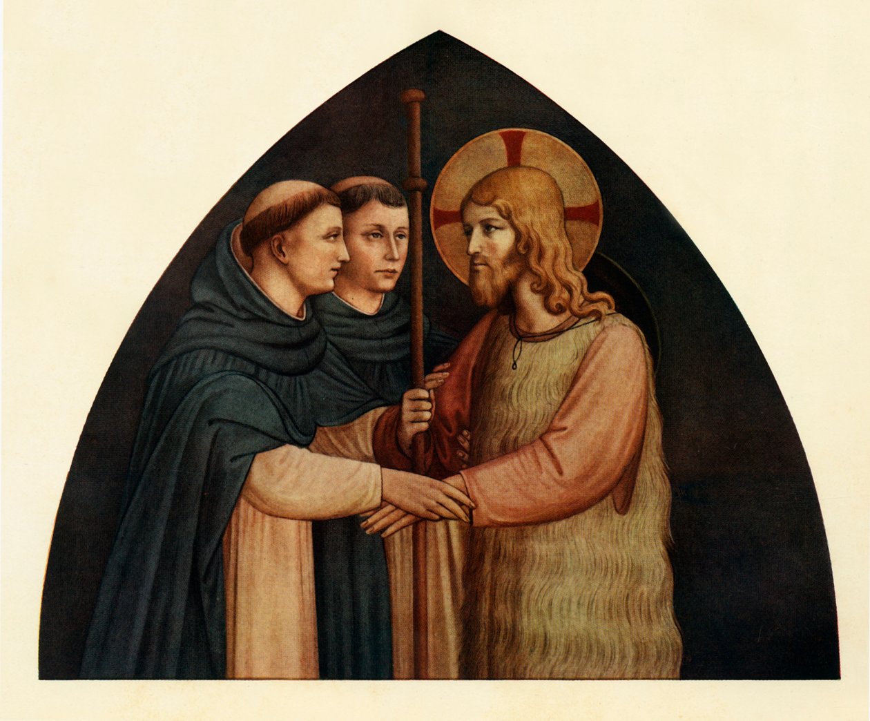 Cristo como peregrino encontrado por dos dominicos, siglo XV, c1909 de Fra Angelico