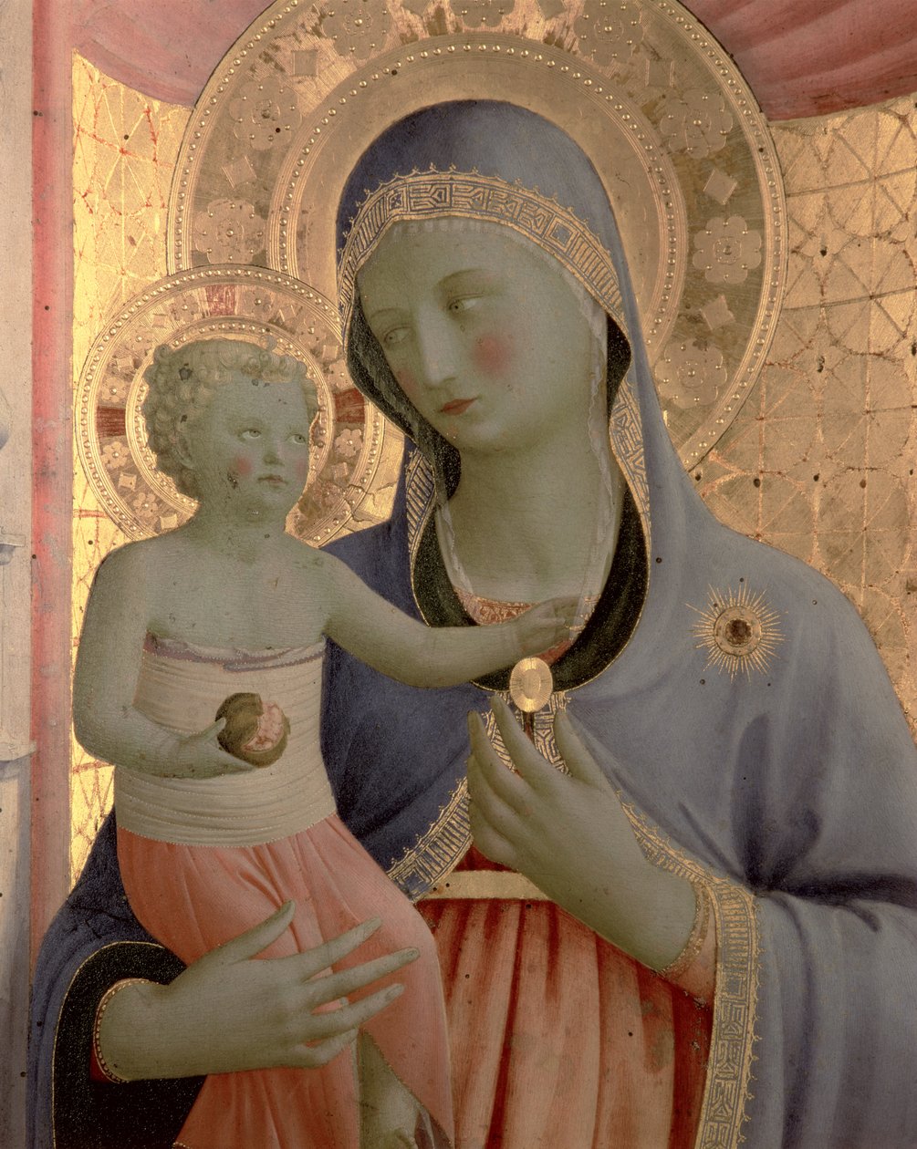 Detalle de la Virgen y el Niño del Retablo de Annalena de Fra Angelico