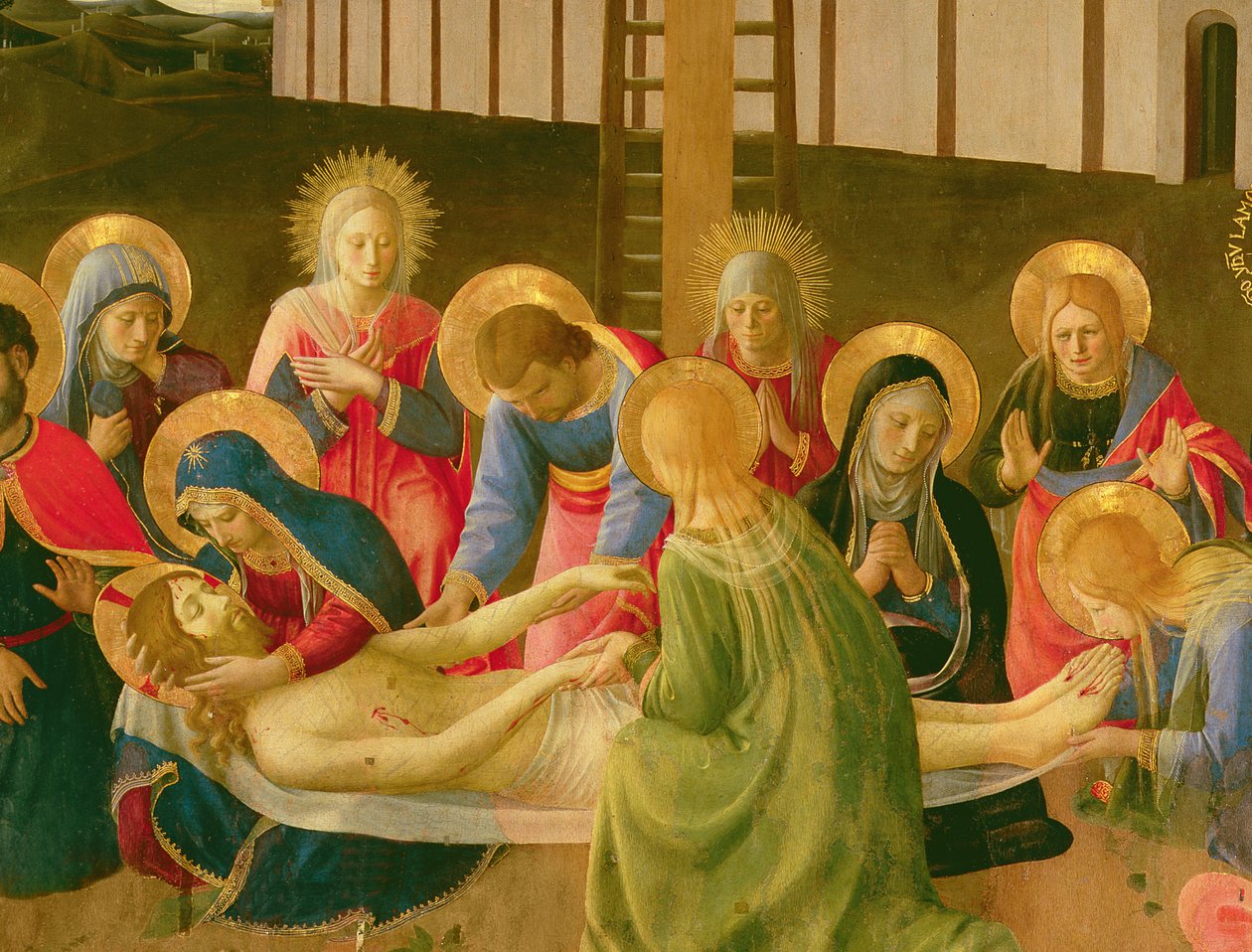 Lamentación sobre el Cristo muerto, 1436-41 (temple sobre panel) (detalle) de Fra Angelico