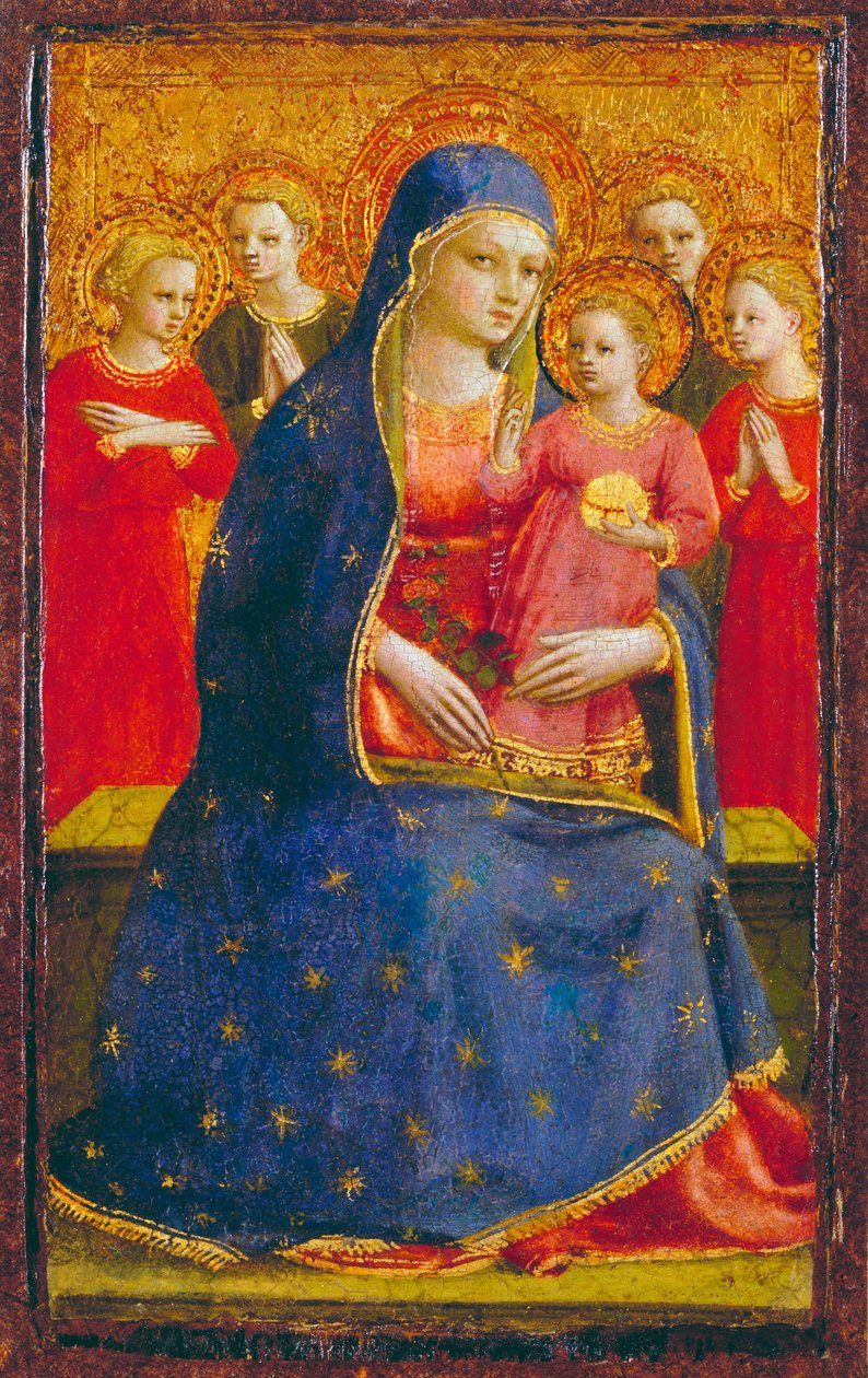 Madonna y Niño con Ángeles, c.1425 de Fra Angelico