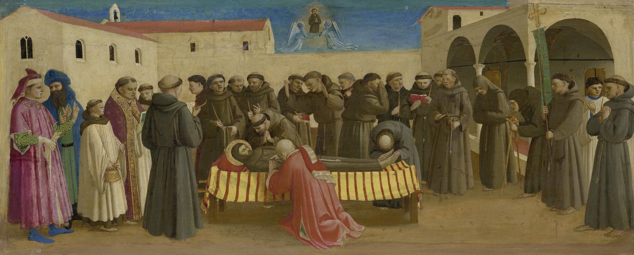Parte de una predela: la misa fúnebre por san Francisco de Fra Angelico